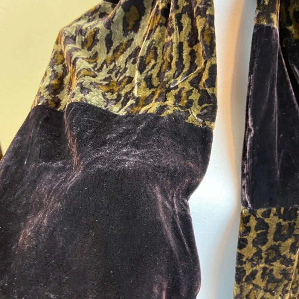 Vintage Nick & Nora Scarf  Velvet  Animal Print
